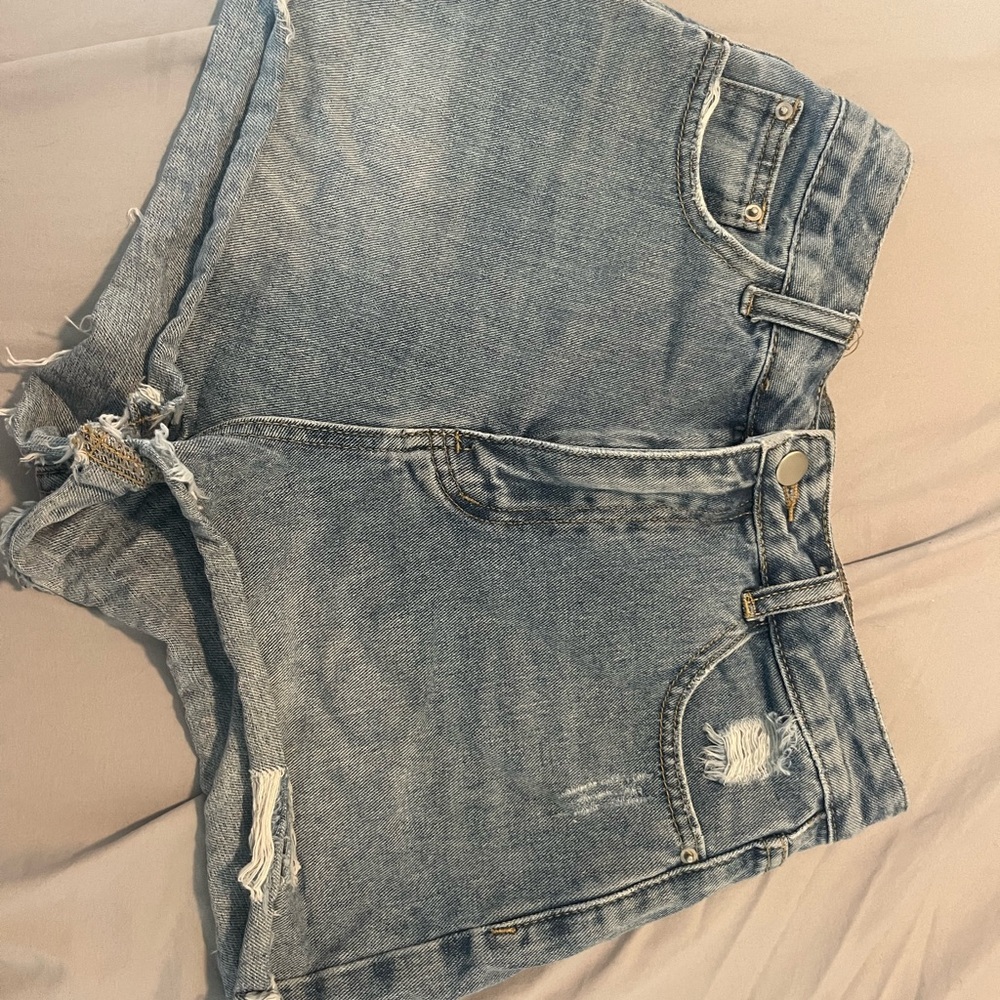 Distressed Denim Shorts